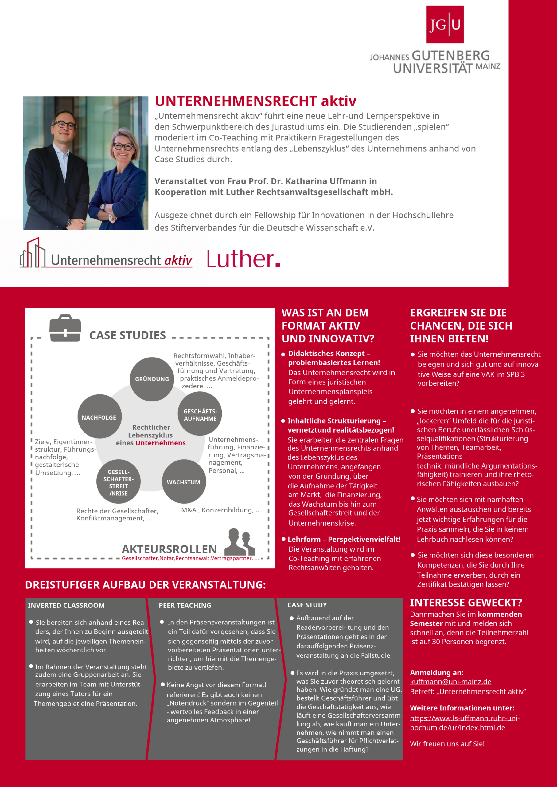 Poster Unternehmensrecht aktiv
