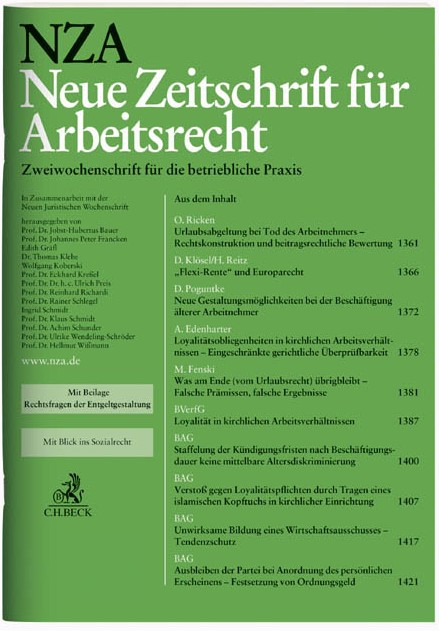 Neue Zeitschrift für Arbeitsrecht (NZA)